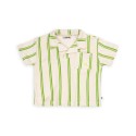 Stripes green - loose fit polo with embroidery