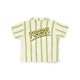 Stripes green - loose fit polo with embroidery