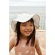 Amelia stripe sun hat - Crisp white/sandy