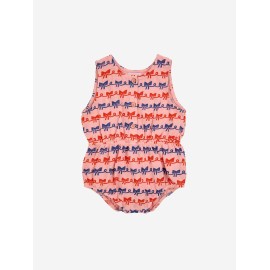 Baby Ribbon Bow all over woven romper