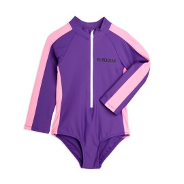 Stripe long-sleeved UV Swimsuit