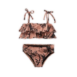 Bikini ruffle tropical print