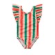 Swimsuit ruffle stripe