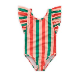 Swimsuit ruffle stripe