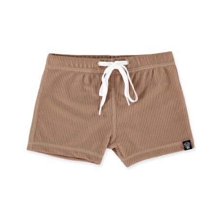 Chocolate Ribbed Swimshorts