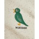 Bird embroidered neps sweatshorts