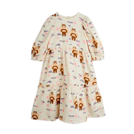 Muslin bee woven puff sleeve dress