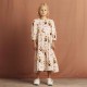 Muslin bee woven puff sleeve dress
