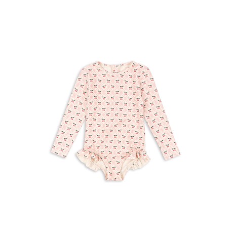 Merle long- sleeved swimsuit - cherry pink motif