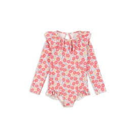 Manuca long sleeves frill swimsuit - rainbow bow