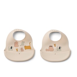 Ember Silicone Bib - 2 Pack - Cats and Dogs