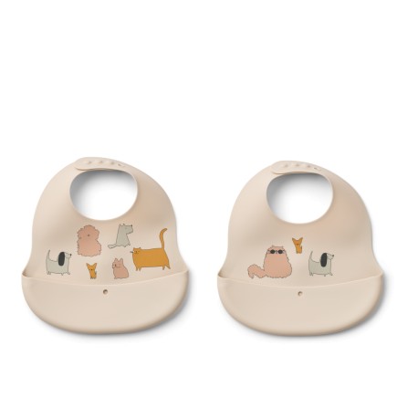 Ember Silicone Bib - 2 Pack - Cats and Dogs