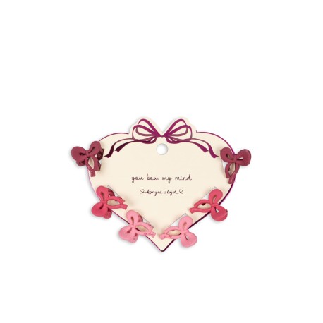 6 pack Micki bow hair clips- pink