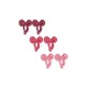 6 pack Micki bow hair clips- pink