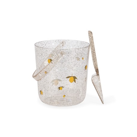 Glitter bucket and shovel - lemon