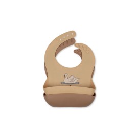 2 PACK SILICONE BIBS - Swan
