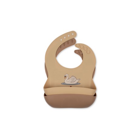 2 PACK SILICONE BIBS - Swan