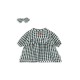 Doll clothing set - green check