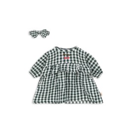 Doll clothing set - green check