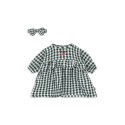 Doll clothing set - green check