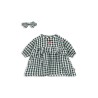 Doll clothing set - green check