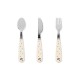 Glitter cutlery - navy dots