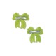 2 pack sequin bow hair clip - green