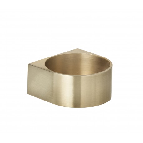 Block candle holder- brass