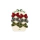 6 pack Micki bow hair clips- red/green