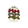 6 pack Micki bow hair clips- red/green