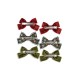 6 pack Micki bow hair clips- red/green