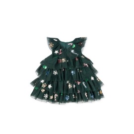 Yvonne festive dress - hunter green