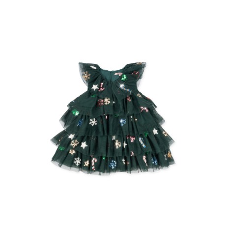 Yvonne festive dress - hunter green