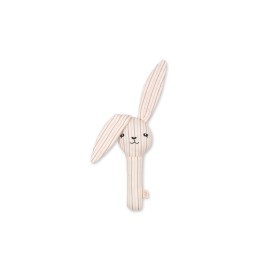 Hand rattle bunny- stripe petite rose