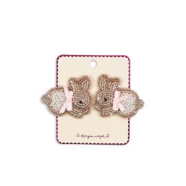 2 pack beaded bunny hair clips