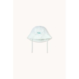 Cyan fine stripes bucket hat