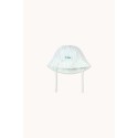 Cyan fine stripes bucket hat