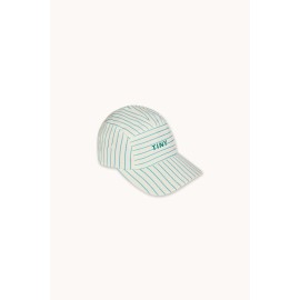 Cyan fine stripes cap