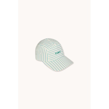 Cyan fine stripes cap