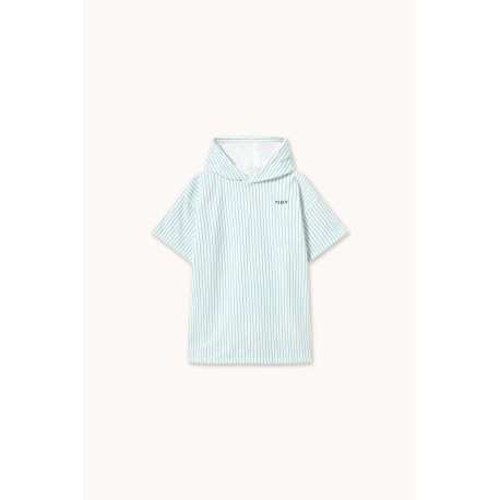 Cyan Fine Stripes Poncho