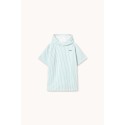 Cyan Fine Stripes Poncho