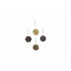 Patina Brass Ornaments - set of 4