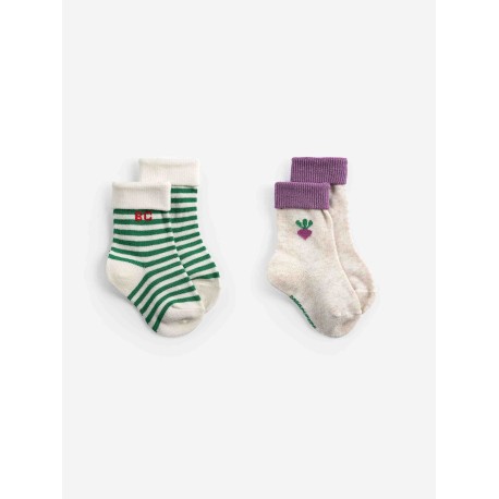 Pixel Sugar beet short socks - 2 pack