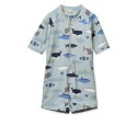 Max swimsuit short sleeves -Shark dove blue