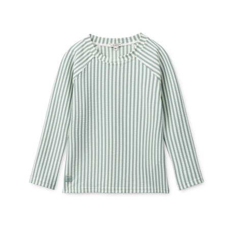 Noah Seersucker swim tee - peppermint sandy