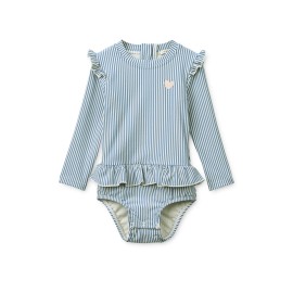 Sille Seersucker baby swimsuit - riverside