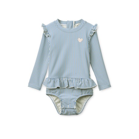 Sille Seersucker baby swimsuit - riverside