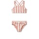 Belle stripe bikini - coral blush