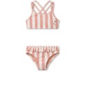 Belle stripe bikini - coral blush