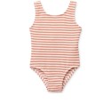 Bianco stripe swimsuit - coral blush